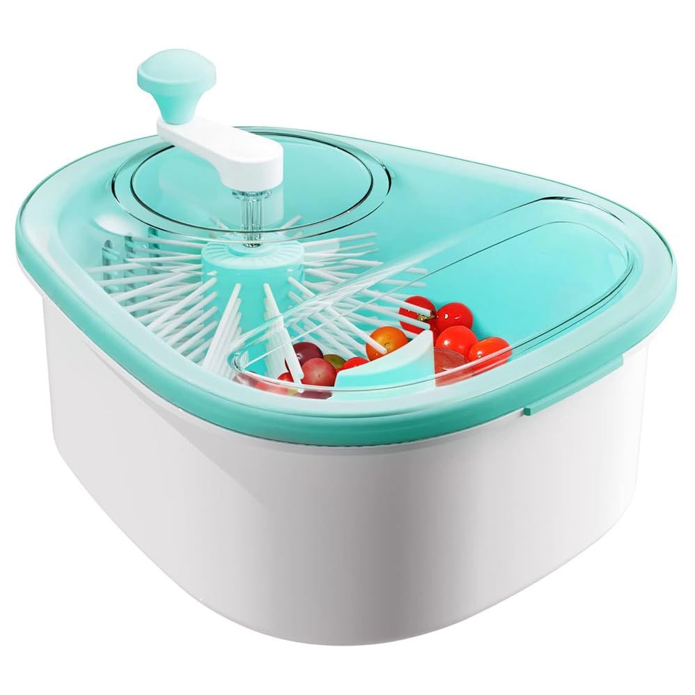 Hand-Press Fruit & Vegetable Washer Spinner with Brush
