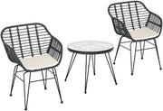 3-Piece Grey Outdoor Bistro Set