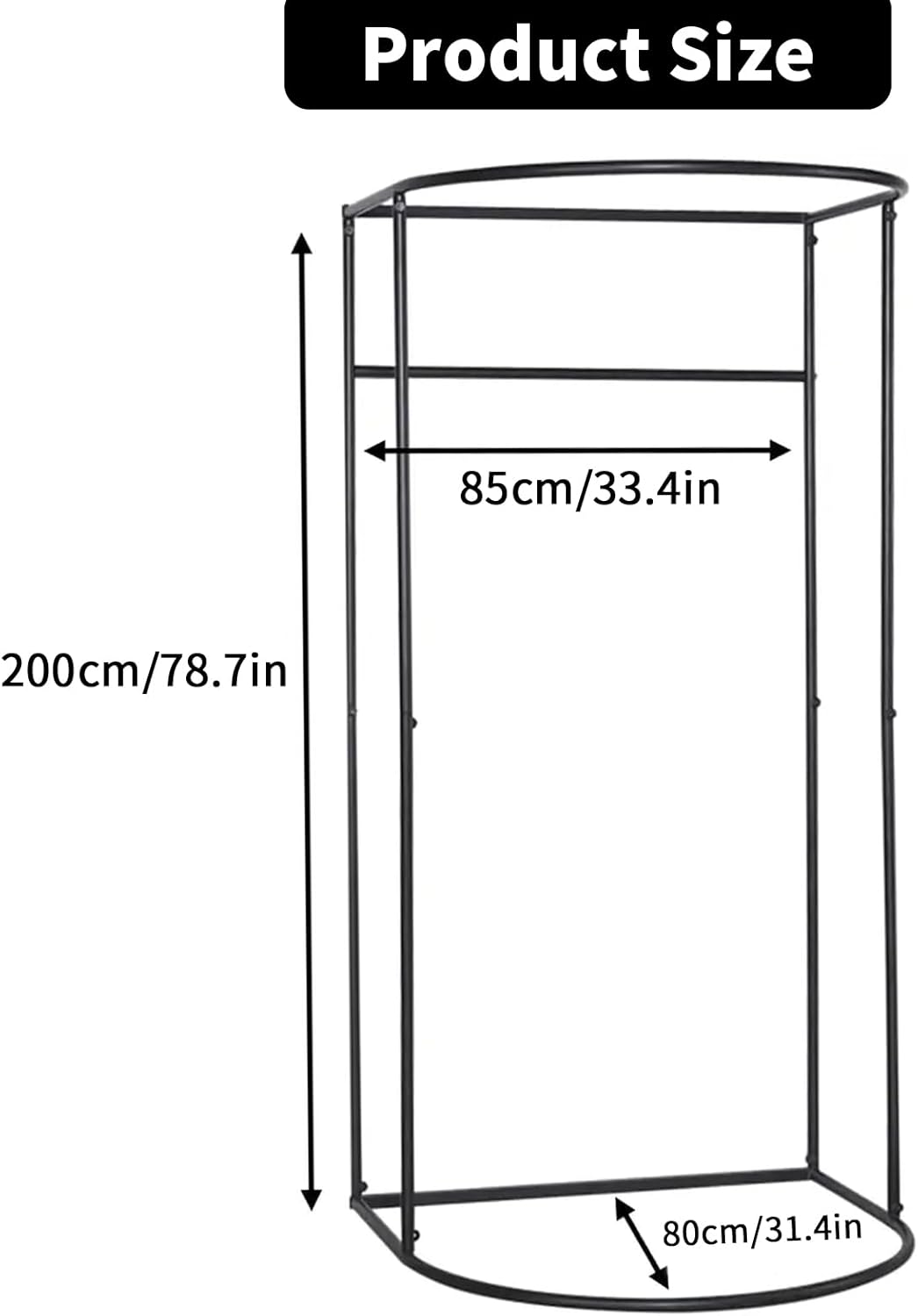 Movable Fitting Room, Portable Dressing Room Frame with Curtain and Hook,Temporary Privacy Space,Changing Room for Clothing Stores,Offices,Studios(35×32×79inch (Black, 100cm×95cm×200cm)