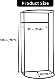 Portable Fitting Room with Linen Privacy Curtain – Black or Grey