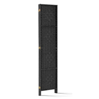 3-Panel Pine & Wicker Room Divider – 123 × 170cm
