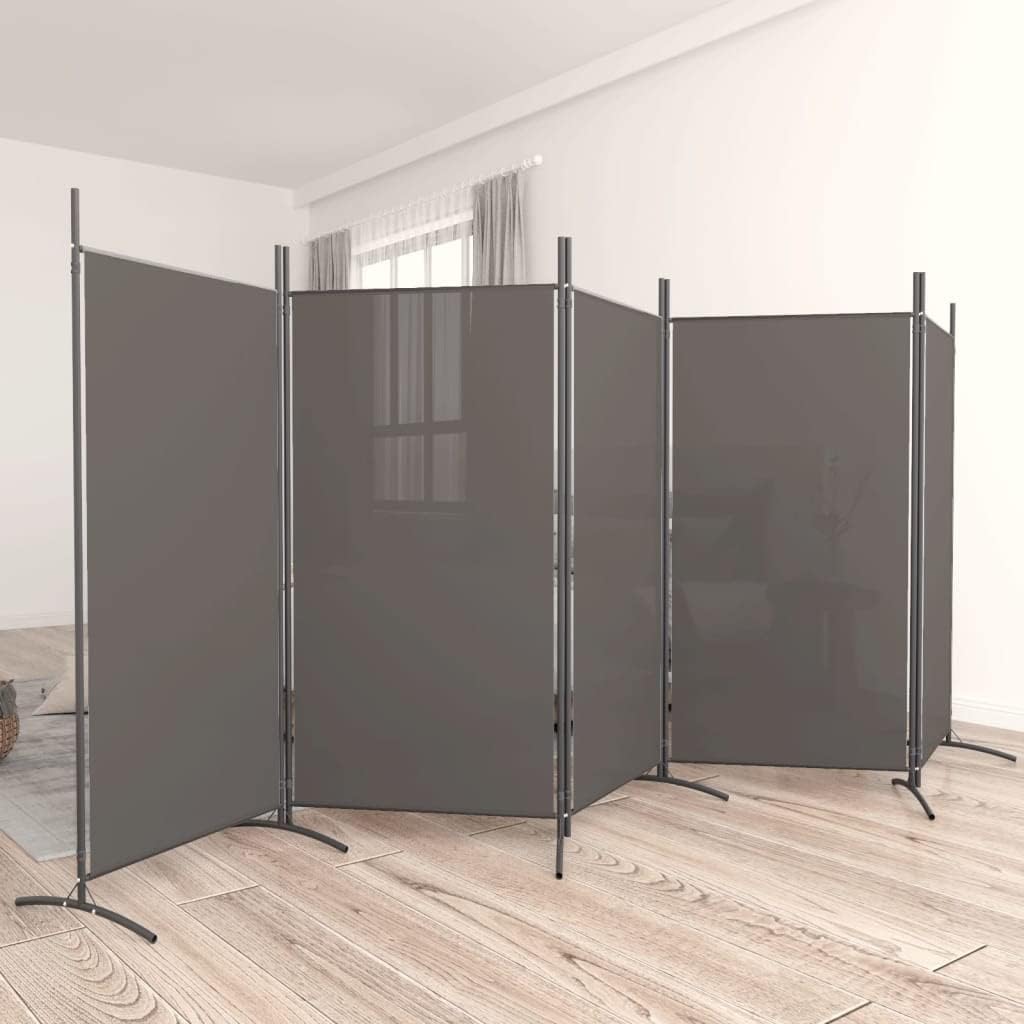 5-Panel Fabric Room Divider with Iron Frame – 4 Colours