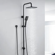 8-Inch Square Black Twin-Hose Shower System
