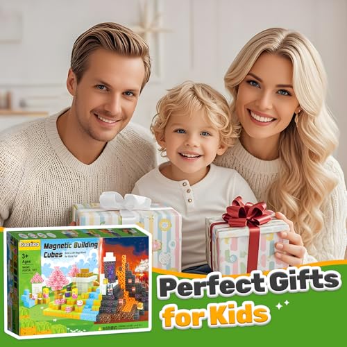 Magnetic Blocks - Build Mine Magnet World Magic Portal Set, Magnetic Tiles Building Blocks Toddler Toys STEM Sensory Outdoor Toys for 3+ Year Old Boys & Girls, Creative Kids Games Kids Toys