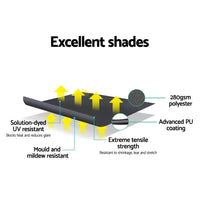 1.8 × 2.1 m Grey Retractable Pivot-Arm Outdoor Blind
