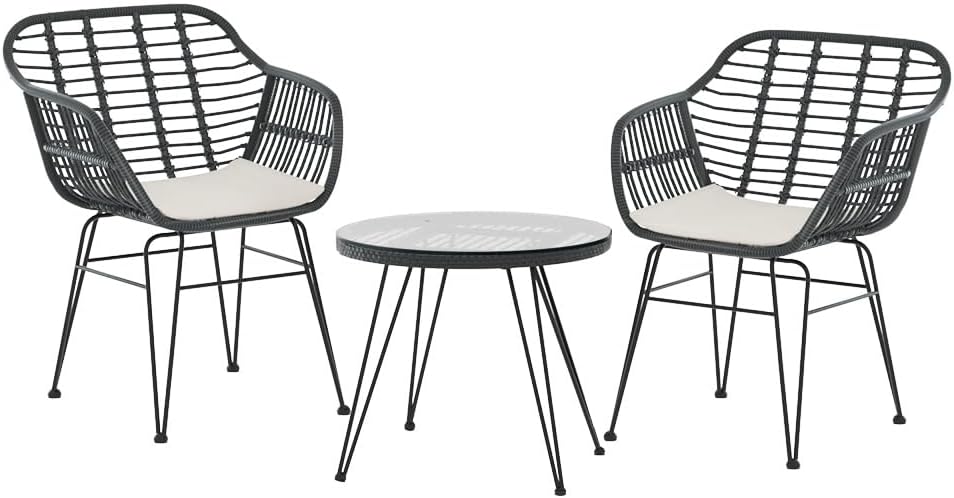 3-Piece Grey Outdoor Bistro Set