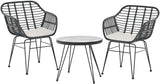 Gardeon 3pcs Patio Bistro Set, Outdoor Dining Chairs and Table Setting Patio Deck Chair Lounge Garden Furniture Seating Backyard Indoor, Water-Resistant All Weather with Ventilated Backrest Grey