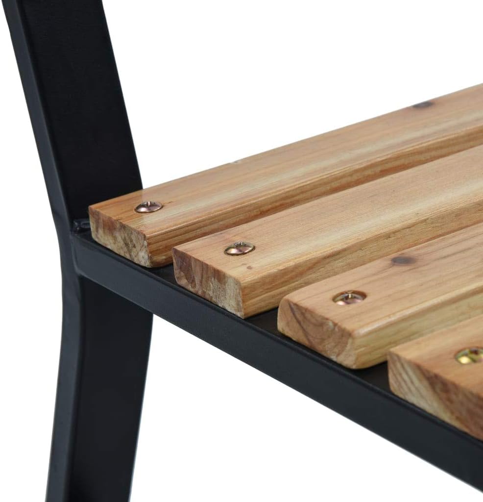 120 cm Wood & Metal Vintage Garden Bench – Up to 110 kg