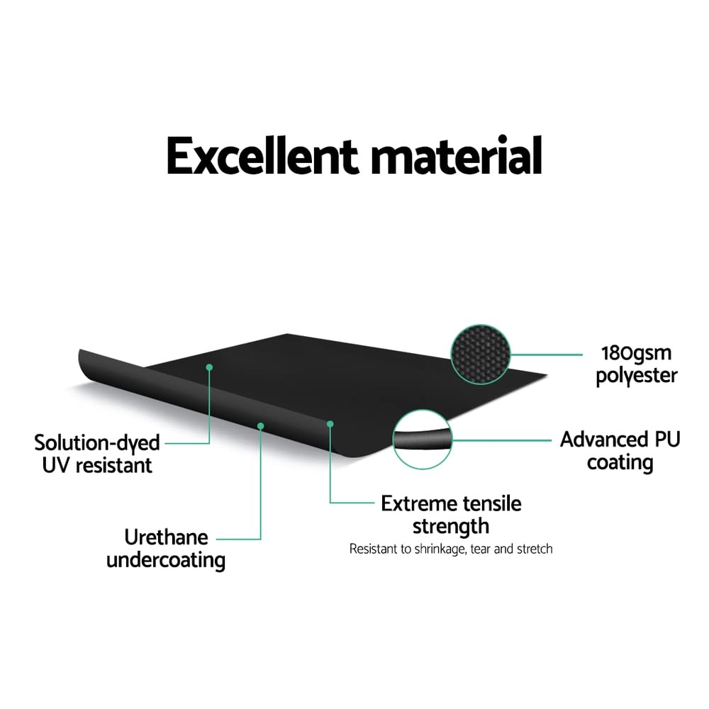 2 × 3m Retractable Outdoor Side Awning – Black