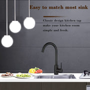 Matte Black Brass Kitchen Mixer Tap – 360° Swivel