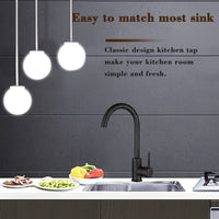 Matte Black Brass Kitchen Mixer Tap – 360° Swivel