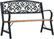 120 cm Wood & Metal Vintage Garden Bench – Up to 110 kg