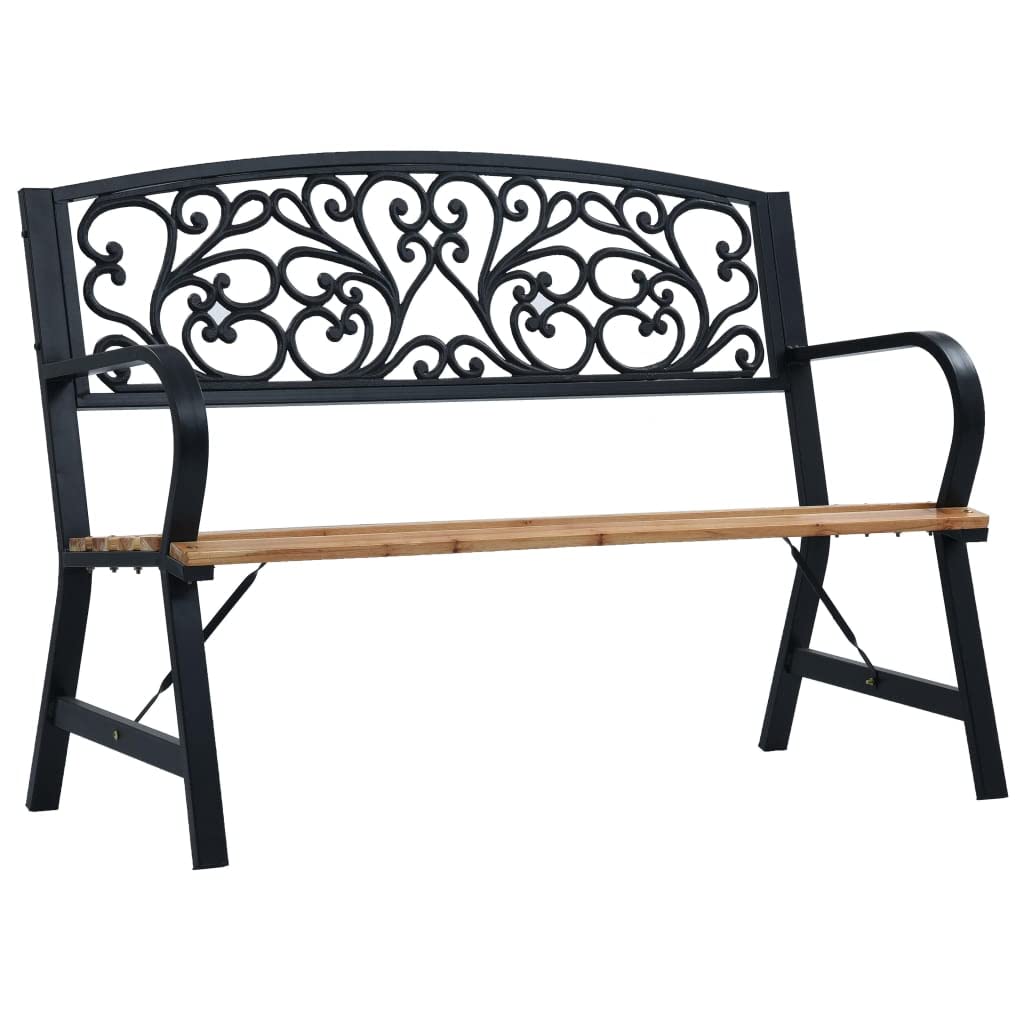 120 cm Wood & Metal Vintage Garden Bench – Up to 110 kg