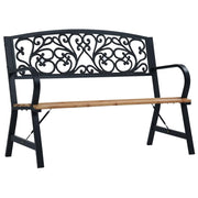 120 cm Wood & Metal Vintage Garden Bench – Up to 110 kg