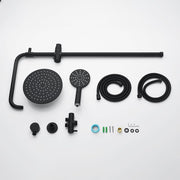 9-Inch Round Black Twin-Hose Shower System