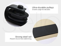 3.66 m Black Single Barn-Door Track & Roller Hardware Kit