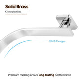 WELS Gooseneck Shower Wall Arm with 8" Square Rain Shower Head Set Brass