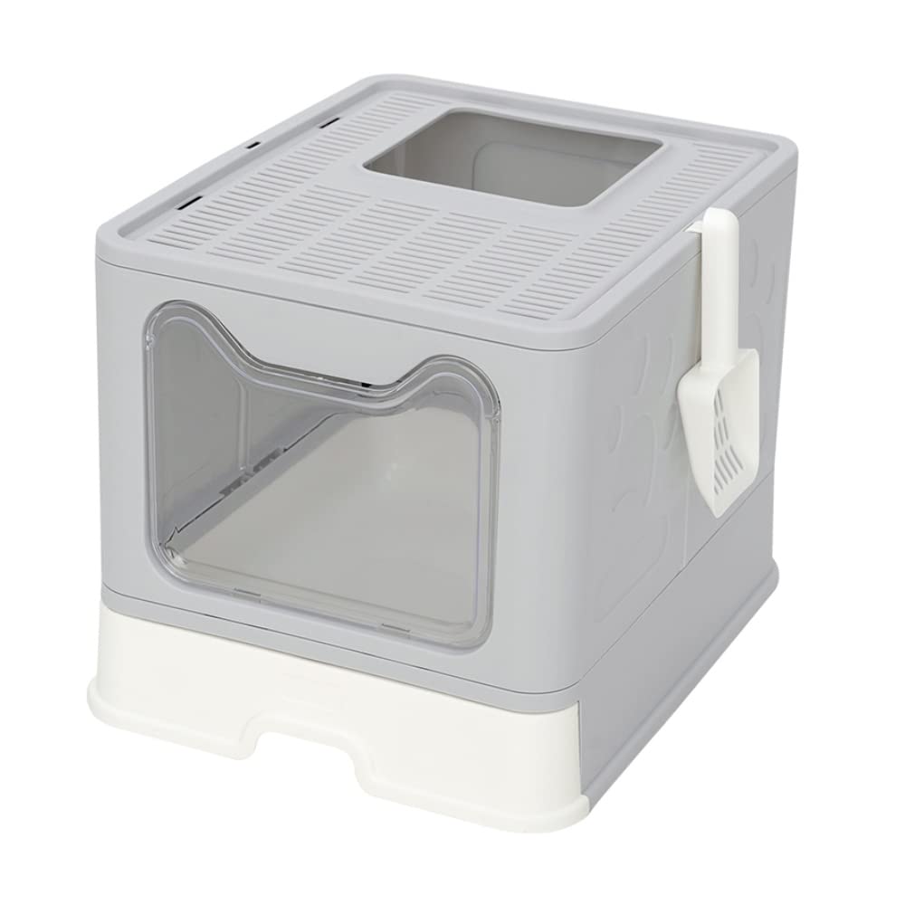 Extra-Large Enclosed Cat Litter Box with Drawer & Scoop