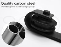 3.66 m Black Single Barn-Door Track & Roller Hardware Kit