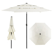 3 m Triple-Tier Patio Umbrella with Tilt & Crank