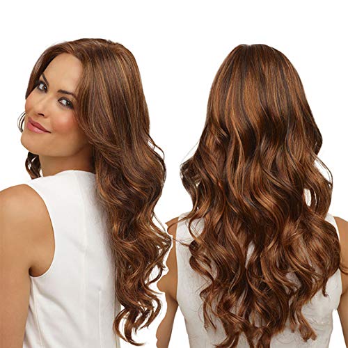24-Inch Long Curly Synthetic Wig – Black Brown