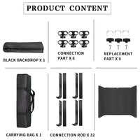 4 × 2.4m Black Photography Backdrop & Support System