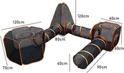 Foldable Pet Playpen with Tent, Tunnel & Cube