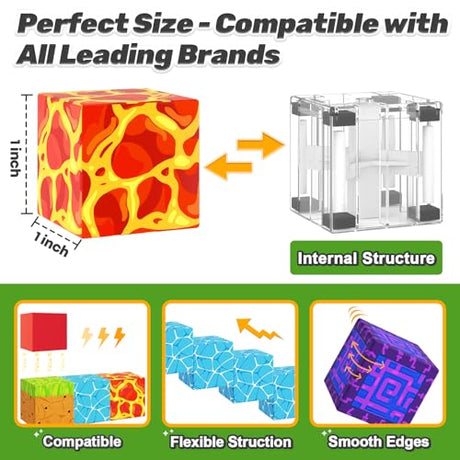 Magnetic Blocks - Build Mine Magnet World Magic Portal Set, Magnetic Tiles Building Blocks Toddler Toys STEM Sensory Outdoor Toys for 3+ Year Old Boys & Girls, Creative Kids Games Kids Toys