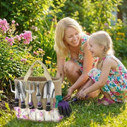 30-Piece Stainless-Steel Garden Tool Set with Purple Tote