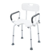 Adjustable Shower Chair Seat Bath Stool with Padded Armrest for Elderly Disabled Pregnant