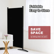 Black 3-Panel Room Divider with Gap Covers – 260 × 180cm
