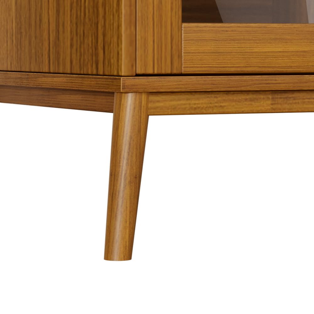 Oak Sideboard with Glass Doors & Drawers