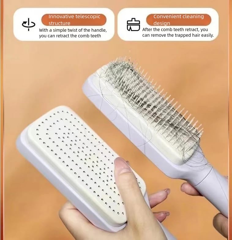 Retractable Self-Cleaning Hairbrush