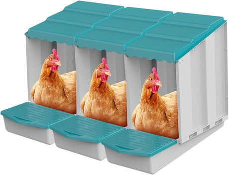 3 Hole Chicken Nesting Box Roll Away Chook Hen Laying Boxes Modular Nest House