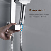 8-Inch Square Twin Shower Rail Set – Chrome or Black