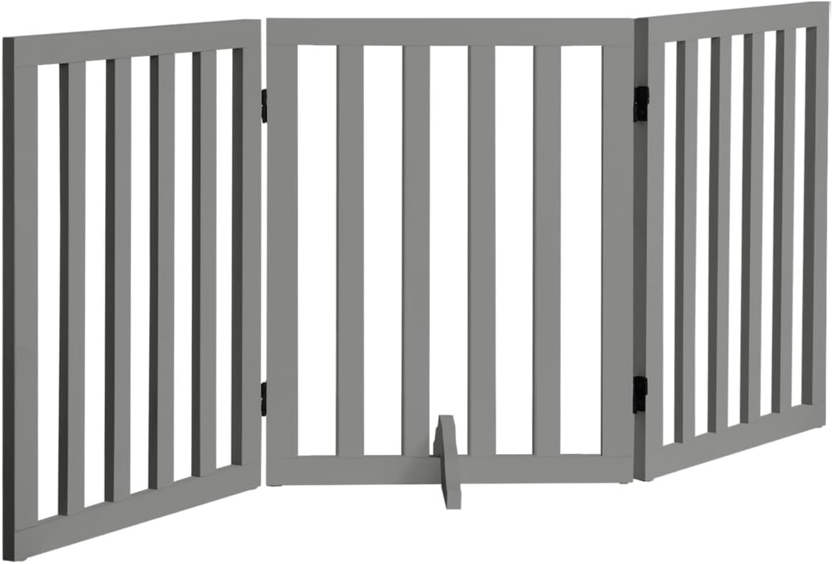Freestanding Foldable MDF Pet Gate – 3 Sizes, White or Grey