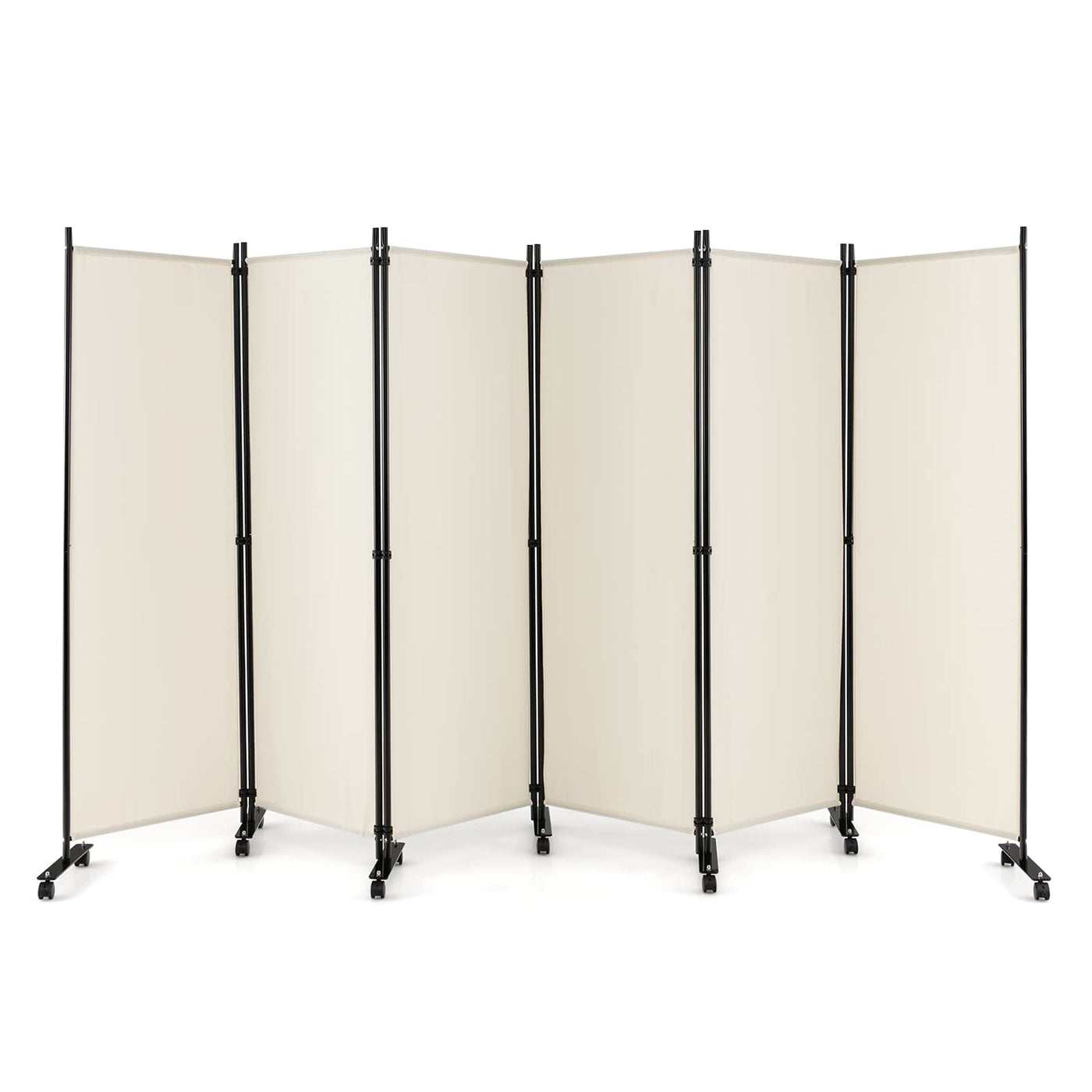 173cm Rolling 4-Panel Room Divider – 4 Colours