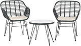 Gardeon 3pcs Patio Bistro Set, Outdoor Dining Chairs and Table Setting Patio Deck Chair Lounge Garden Furniture Seating Backyard Indoor, Water-Resistant All Weather with Ventilated Backrest Grey