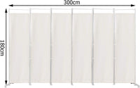 300 × 180 cm 6-Panel Folding Fabric Room Divider – 2 Colours