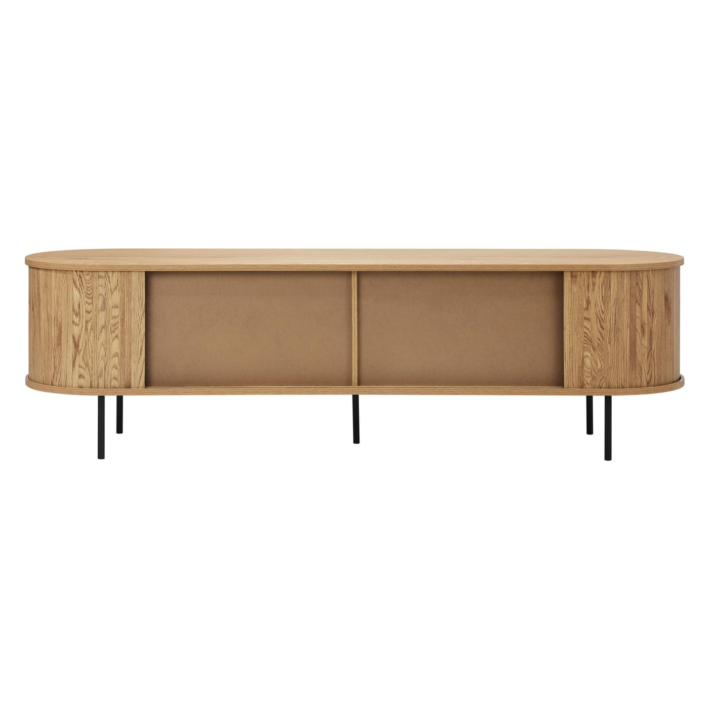 160 cm TV Cabinet with Tambour Sliding Door