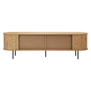 160 cm TV Cabinet with Tambour Sliding Door