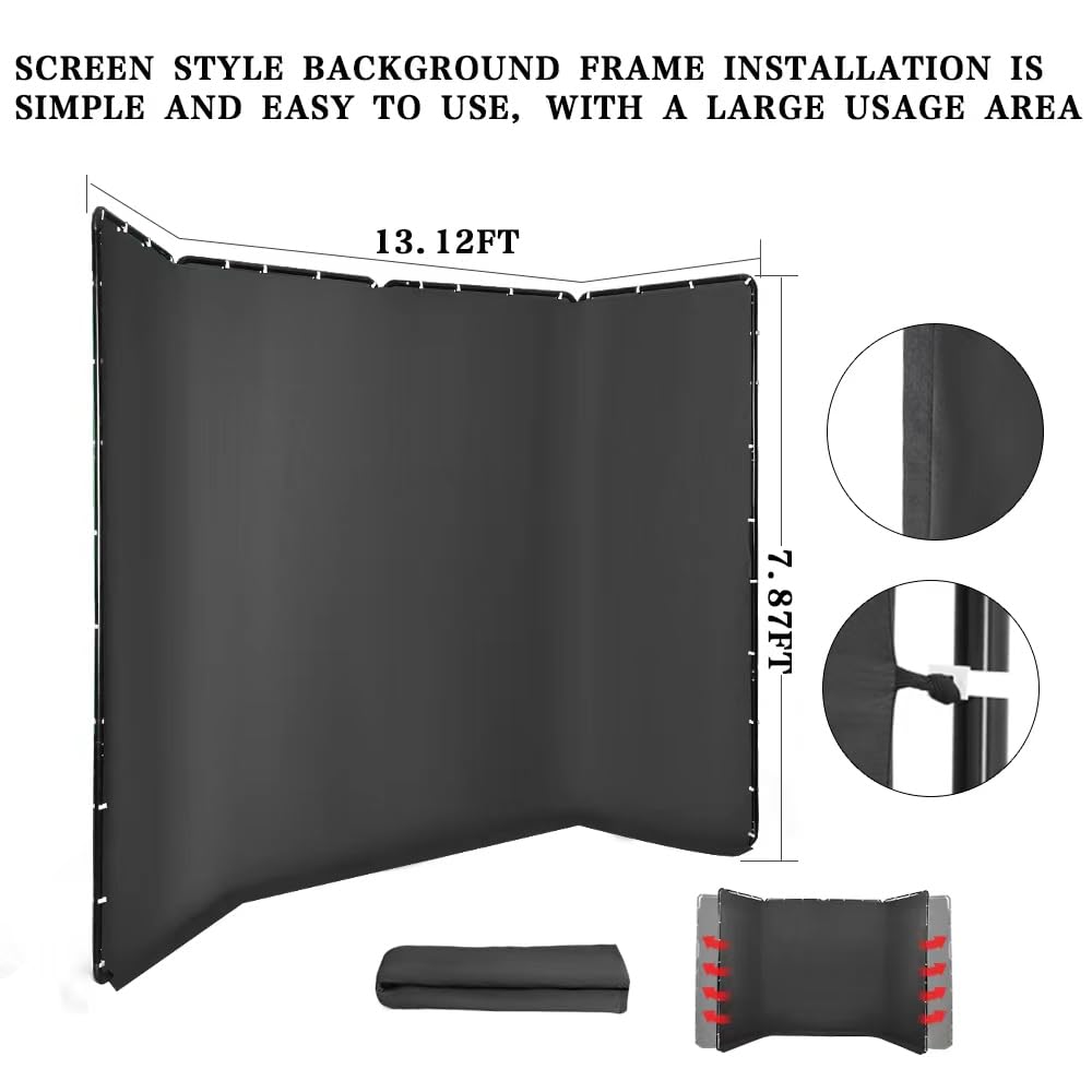 4 × 2.4m Black Photography Backdrop & Support System