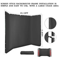 4 × 2.4m Black Photography Backdrop & Support System