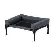 Small Elevated Pet Bed with Bolster – Grey, 62 × 46.5 × 26.7 cm