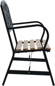 120 cm Wood & Metal Vintage Garden Bench – Up to 110 kg