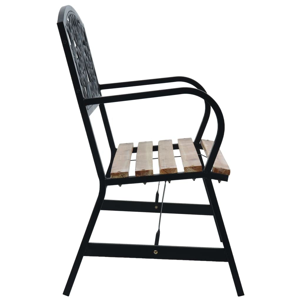 120 cm Wood & Metal Vintage Garden Bench – Up to 110 kg
