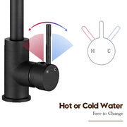 Matte Black Brass Kitchen Mixer Tap – 360° Swivel