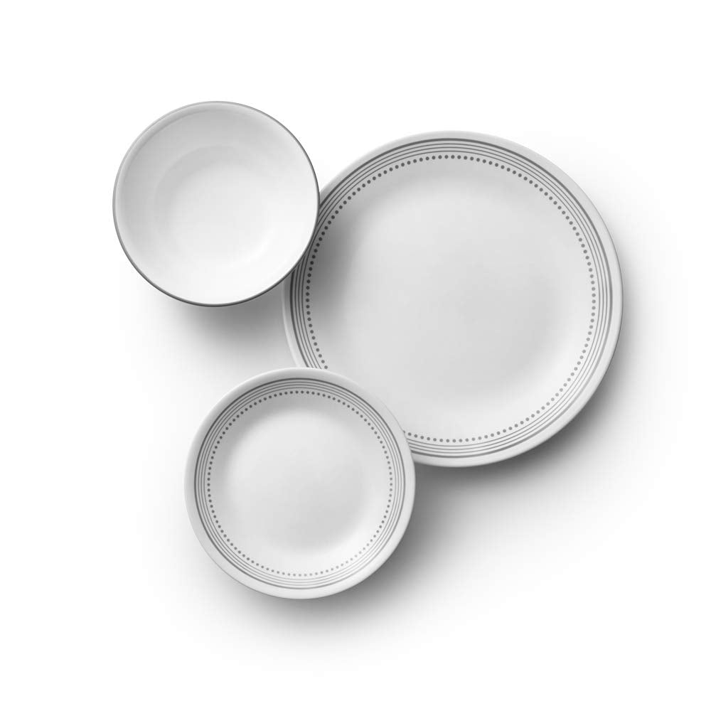 Mystic Gray Dinnerware Set, 18 Piece, 6 x 26cm Dinner Plate, 6 x 17cm Bread & Butter Plate, 6 x 532mL Soup/Cereal Bowl