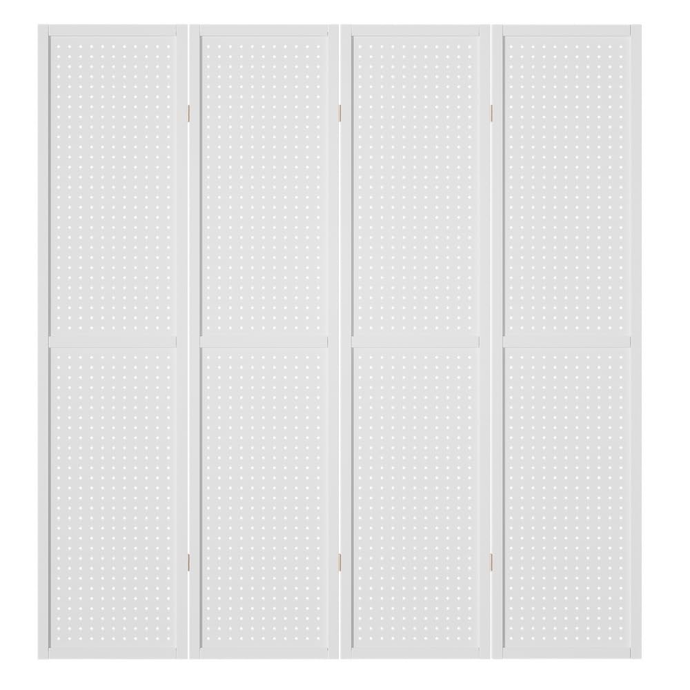 4-Panel White Pine Folding Room Divider