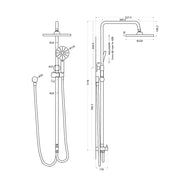 9-Inch Round Black Twin-Hose Shower System